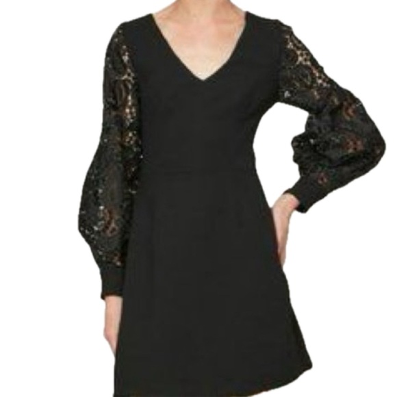 Alice & Trixie Black Dress with Lace Sleeves - Picture 13 of 13